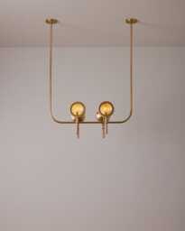 1950S Mid-Century Modern Alice Chandelier - 8-Arm Pendant Ceiling Fixture With Frosted Glass Shades, Italian Sputnik Style Lighting - thumbnail 1