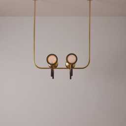 1950S Mid-Century Modern Alice Chandelier - 8-Arm Pendant Ceiling Fixture With Frosted Glass Shades, Italian Sputnik Style Lighting - thumbnail 2
