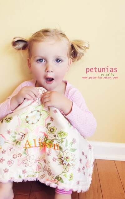 Personalized Baby Lovey Blanket Custom Satin & Minky Security Blanket - image 1