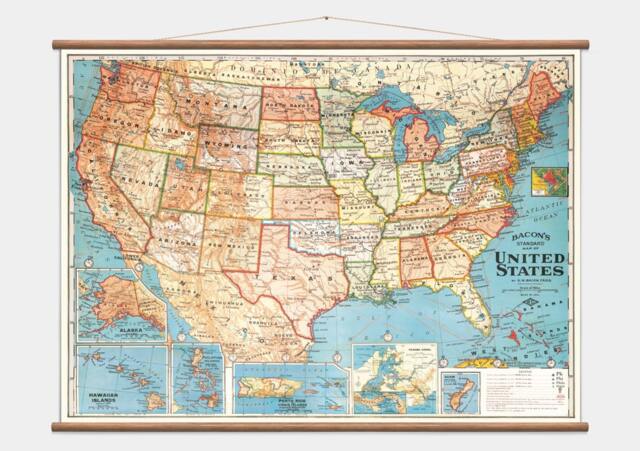 Trek De Muurkaart Naar Beneden - Verenigde Staten Amerika - image 1
