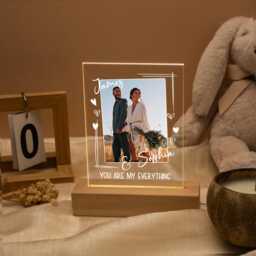 Personalized Couple Photo Led Night Light, Custom Name Picture Lamp, Engagement Anniversary Wedding Gift For Him Her