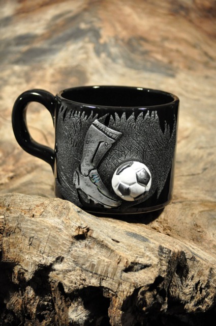 Sports Pottery, Football Cup, Mug, Fimo, Football, Milk Anthicreativetouch, Gift For Him, Cereals Cereals, Polymer Clay Mug - image 1