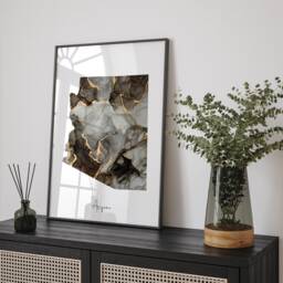 Arizona Map Black & Gold Wall Art Print Us State - thumbnail 1