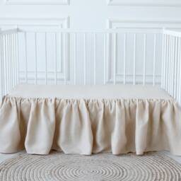 Yellow Crib Bed Skirt, Cot Bed Skirt, Ruffled Skirt For Baby Bed, Nursery Room Decor - thumbnail 3