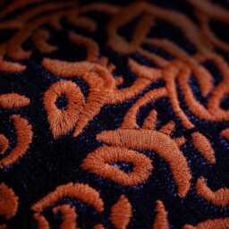 Tiger Embroidered Lumbar Pillow Cover, Blue Cut Velvet, Tasseled Boho Cushion Case - thumbnail 2
