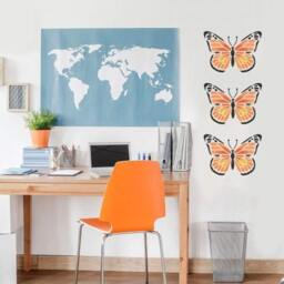 Monarch Butterfly Wall Art Stencil - Size Small Better Than Decals Trendy Stencils For D??cor - thumbnail 2