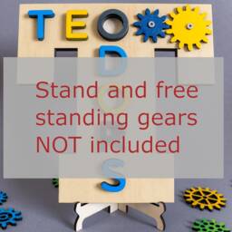 Personalized Name Puzzle On First Letter, Birthday Gift For 3Yo Boy, Busy Board With Gears, Learn Your Game - thumbnail 4