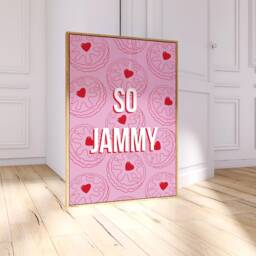 Jammie Dodger Biscuit Wall Art Print, Kitchen Poster, For Kitchen, Dining Room, Retro Print Pink 2808 - thumbnail 1