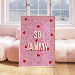 Jammie Dodger Biscuit Wall Art Print, Kitchen Poster, For Kitchen, Dining Room, Retro Print Pink 2808 - thumbnail 2