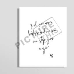 Inspirational Wall Art, Girl, You Are A Badass, Office Decor For Her, Dorm For Print, Art Quote, Bedroom Print - thumbnail 2