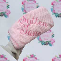 Personalized Embroidered Baby Blanket Soft Waffle Weave Swaddle - thumbnail 3