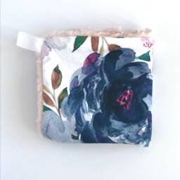 Flower Lovey, Security Blanket, Blankie, Minky Baby New Gift, Pink Blanket - thumbnail 4