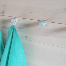 Pastel Blue Wall Hook/Set Of 5/Wooden Towel Hook/ Modern Wooden Hook/Coat Rack/Minimalistic Hangers/Beech Wood/Home Decor/Kitchen Hook - thumbnail 2