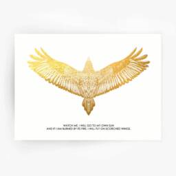 Falcon Inspirational Print Real Hand Applied Foiled - Inspiration Art Courage Resilience - thumbnail 1