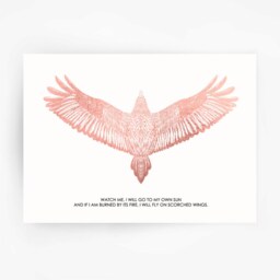 Falcon Inspirational Print Real Hand Applied Foiled - Inspiration Art Courage Resilience - thumbnail 2