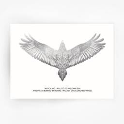 Falcon Inspirational Print Real Hand Applied Foiled - Inspiration Art Courage Resilience - thumbnail 3