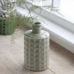 Green Sorrento Bottle - Ceramic Glazed Vase Bud Stem Home Decor Stoneware Pot 3 Styles - thumbnail 3