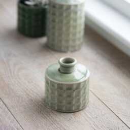 Green Sorrento Bottle - Ceramic Glazed Vase Bud Stem Home Decor Stoneware Pot 3 Styles - thumbnail 2