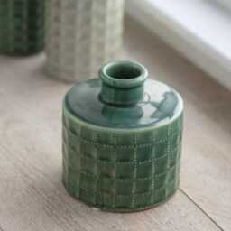 Green Sorrento Bottle - Ceramic Glazed Vase Bud Stem Home Decor Stoneware Pot 3 Styles - thumbnail 4