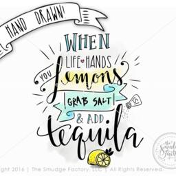 Lemon Tequila Hand Lettered Print, Funny Wall Art - Digital Download - thumbnail 3