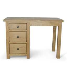Solid Oak Desk, Rustic Hand-Oiled Finish, 3 Drawer Dressing Table - thumbnail 3