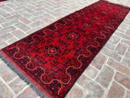 2x9 Authentic Afghan Wool Runner - Khal Mohammadi Bukhara Pattern Handwoven Geometric Oriental Rug For Hallway, Entryway Or Office Accent - thumbnail 1