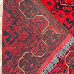 2x9 Authentic Afghan Wool Runner - Khal Mohammadi Bukhara Pattern Handwoven Geometric Oriental Rug For Hallway, Entryway Or Office Accent - thumbnail 4