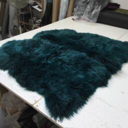 Emerald Green, Double Length Best Quality Sheepskin Rug Throw, Carpet Blanket , Hygge, Retro - thumbnail 4
