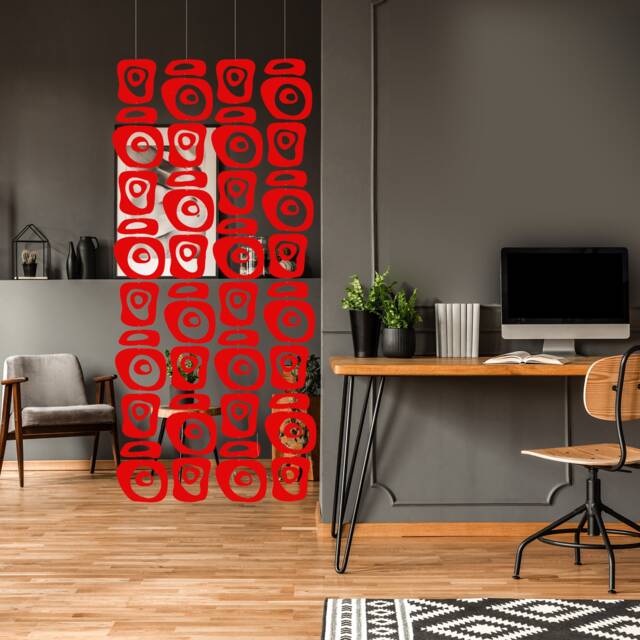 Red Atomic Room Divider Mid Century Modern Diy Kit Retro-A-Gogo - image 1