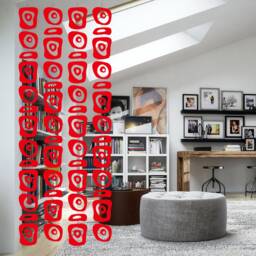 Red Atomic Room Divider Mid Century Modern Diy Kit Retro-A-Gogo - thumbnail 3