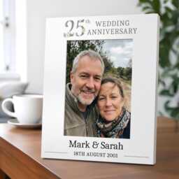 Personalised 25Th Wedding Anniversary Gift - Silver Photo Frame Gifts - thumbnail 3