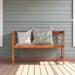 Eucalyptus Wood 2-Person Bench Ergonomic Outdoor Seating - thumbnail 2