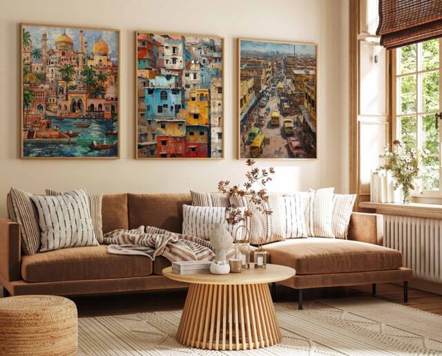Karachi Travel Posters, Pakistan Prints, Art, Islamic Wall Muslim Gift, Pakistani Decor - image 1