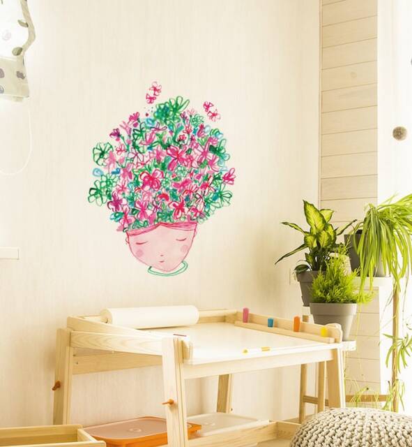 Floral Mind Wall Sticker Decal - Illustration Stickers, Animals Decals, Home Decor, Art, Illustrations