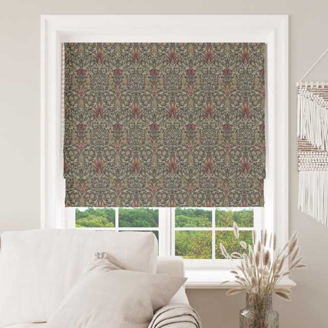 Custom Made To Measure Roman Blind Shade William Morris Snakeshead Mocha Hand Crafted - image 1