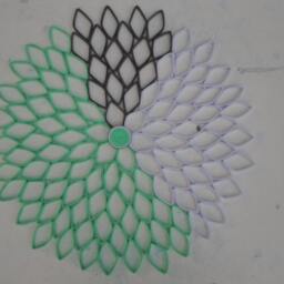 Handmade Dahlia Paper Wall Art Modern Green, White & Gray Decor - thumbnail 4