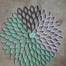 Handmade Dahlia Paper Wall Art Modern Green, White & Gray Decor - thumbnail 2