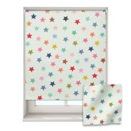 Smiley Stars Roller Blind, Star Children's Made To Measure, Nursery Blackout Blind