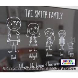 Family Stick Man Portrait Framed Print Unique Best Friend Mum Dad Wife Husband Couple Birthday Mothers Day Wedding Gift - thumbnail 3