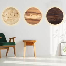 Modern Nordic Poplar Wood Wall Lamp - Geometric Led Sconce - thumbnail 4