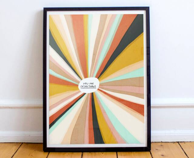 70S Style Retro Art Print - You Are Everything Original Gallery Wall New Home Gift - image 1