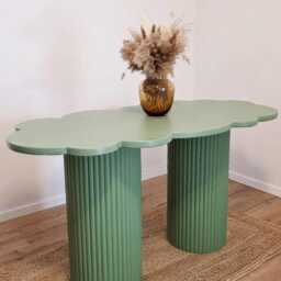 Sage Cloud Dining Table With Fluted Pedestal Legs - thumbnail 3