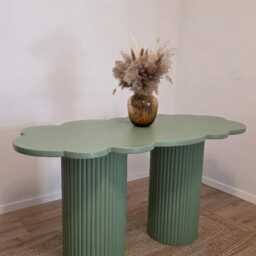 Sage Cloud Dining Table With Fluted Pedestal Legs - thumbnail 2