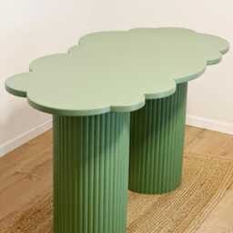 Sage Cloud Dining Table With Fluted Pedestal Legs - thumbnail 4