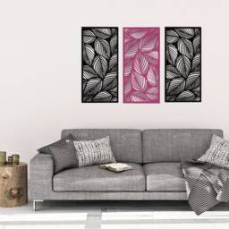 3D Stylish Wood Wall Art Decor, Leaves Design, Openwork Ornament Picture, Living Room, Decorative Wooden Panel, Gift Idea - thumbnail 2