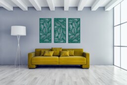 3D Stylish Wood Wall Art Decor, Leaves Design, Openwork Ornament Picture, Living Room, Decorative Wooden Panel, Gift Idea - thumbnail 1