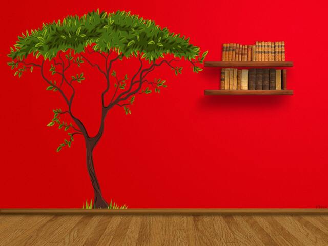 Tree Full Color Decal, Color Sticker, Wall Art, Cn 091