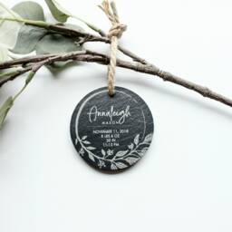 Personalized Baby Stats Slate Ornament - First Christmas Gift Mother's Day - thumbnail 1