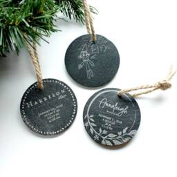 Personalized Baby Stats Slate Ornament - First Christmas Gift Mother's Day - thumbnail 3