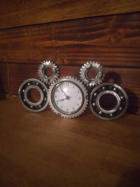 Custom Steel Gear Desk Clocks - image 1